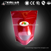 high quality aluminum foil stand up bag with clear panel